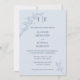 Zeitlose Blume Monogramm in einer Hochzeit Einladung