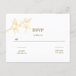 Zeitlose Blume QR Code Hochzeitsszenierung RSVP Postkarte