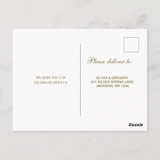Zeitlose Blume QR Code Hochzeitsszenierung RSVP Postkarte (Rückseite)