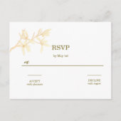 Zeitlose Blume QR Code Hochzeitsszenierung RSVP Postkarte (Vorderseite)