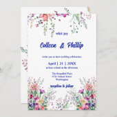 Zeitlose Blumen Elegance Hochzeit Einladung (Vorne/Hinten)