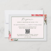 Zeitlose Blumenblütengrüne Webseite Hochzeit RSVP Karte (Vorderseite)