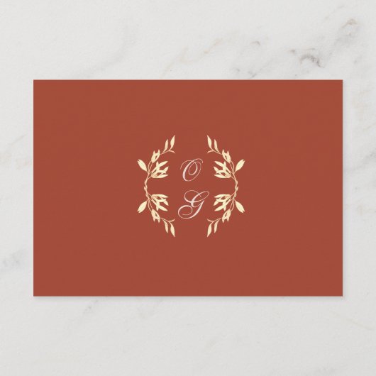 Zeitlose blumengeschichtliche Hochzeit Begleitkarte (Rückseite)