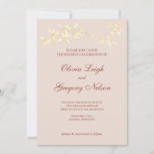 Zeitlose blumengeschichtliche Hochzeit Einladung (Vorderseite)