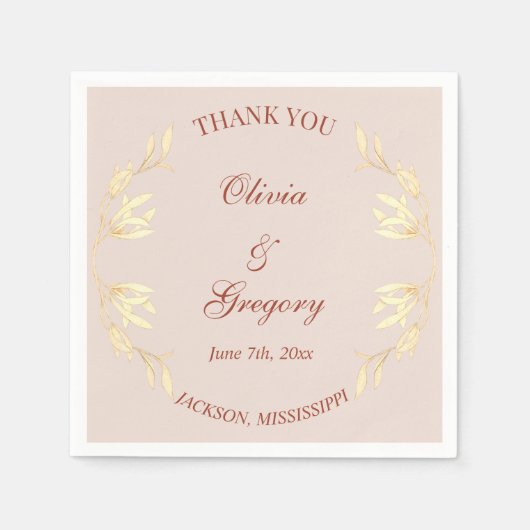 Zeitlose blumengeschichtliche Hochzeit Serviette (Vorderseite)