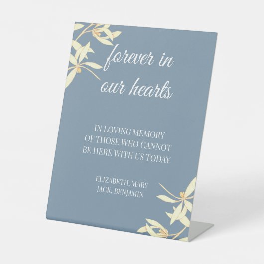 Zeitlose BlumenSymphonie für immer in unseren Herz Sockelschild (Vorderseite)