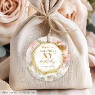 Zeitlose Blush Gold Wasserfarbe Danke Tags Geschenkanhänger