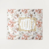 Zeitlose Blush Gold Wasserfarben Hochzeitsband Wandteppich (Vorderseite (Horizontal))