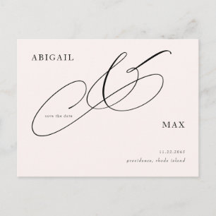 Zeitlose Blush-Hochzeit - Save-the-Date Postkarte