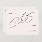 Zeitlose Blush-Hochzeit speichern Sie das Datum Postkarte (Vorne/Hinten)