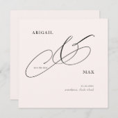 Zeitlose Blush Square Hochzeit speichern das Datum Save The Date (Vorne/Hinten)