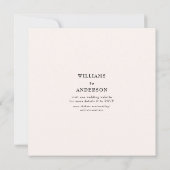 Zeitlose Blush Square Hochzeit speichern das Datum Save The Date (Rückseite)