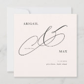 Zeitlose Blush Square Hochzeit speichern das Datum Save The Date (Vorderseite)