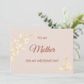 Zeitlose Blüte für meine Mutter an meinem Hochzeit Einladung (Stehend Vorderseite)