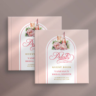 Zeitlose Blüten und Prosecco-Blush-Gold-Signierbuc Gästebuch