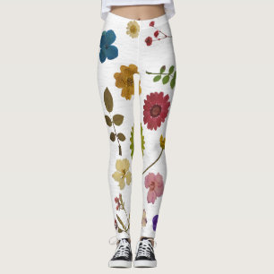 Zeitlose Blüten Vintage gepresste Blume Legierung Leggings