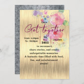 Zeitlose Blütenbildung Einladung (Vorne/Hinten)