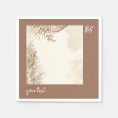 Zeitlose Boho Chic-neutrale Hochzeit Serviette (Vorderseite)