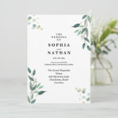 Zeitlose botanische Hochzeitseinladung Classic Einladung (Stehend Vorderseite)