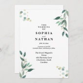 Zeitlose botanische Hochzeitseinladung Classic Einladung (Vorne/Hinten)