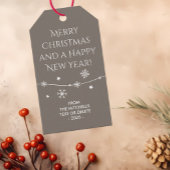 Zeitlose bräunliche Beige Weihnachtsfeier Foto Ges Geschenkanhänger