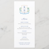 Zeitlose Coastal Monogramm individuelle Ortsnamen Menükarte (Vorderseite)