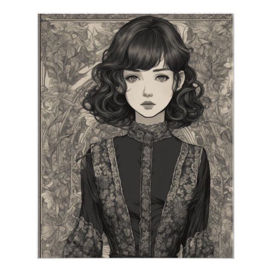 Zeitlose Collector's Edition Manga Artwork AI LBD Poster (Vorderseite)