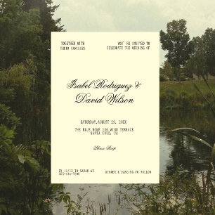 Zeitlose Creme-Script-Hochzeit Einladung