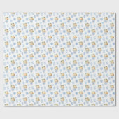 Zeitlose Dame Herbst Blume blau weiß und orange Geschenkpapier (Flach)