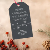 Zeitlose dunkle Schiefertafeln Grau Weihnachtsgesc Geschenkanhänger