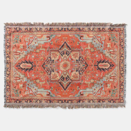 Zeitlose Echos: Heritage Boho Oriental Marokkanisc Decke (Vorderseite)