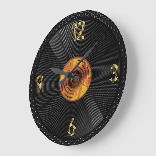 Zeitlose Echos: Vinyl Record Große Wanduhr (Winkel)