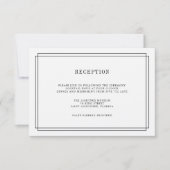 Zeitlose Ecru-Empfang-Karte Einladung (Vorderseite)