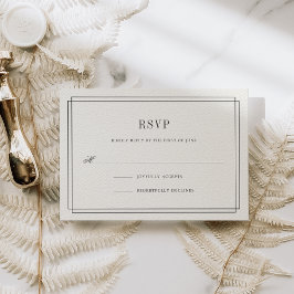 Zeitlose Ecru RSVP Karte
