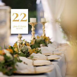 Zeitlose einfache Elegance Gold Script Hochzeit Tischnummer