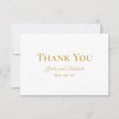 Zeitlose einfache Minimalistische Luxe Gold Hochze Dankeskarte (Vorderseite)