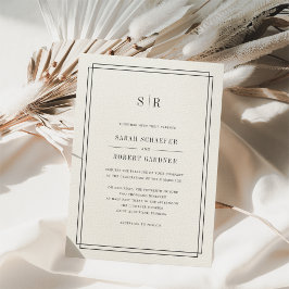 Zeitlose Einladung zum Hochzeitsfeiern | Ecru