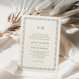 Zeitlose Einladung zum Hochzeitsfeiern | Ecru