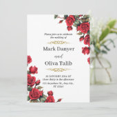 zeitlose Einladung zur Hochzeit | Elegante Hochzei (Stehend Vorderseite)