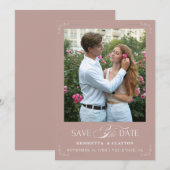 Zeitlose Elegance Dusty Rose Save The Date (Vorne/Hinten)