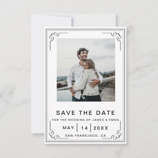 Zeitlose Elegance passt Ihre moderne Hochzeit an Einladung (Vorderseite)