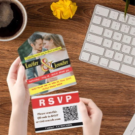 Zeitlose Elegance personalisierte Hochzeitseinladu All In One Einladung