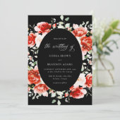 Zeitlose Elegance Romantische Rose Hochzeit Einladung (Stehend Vorderseite)