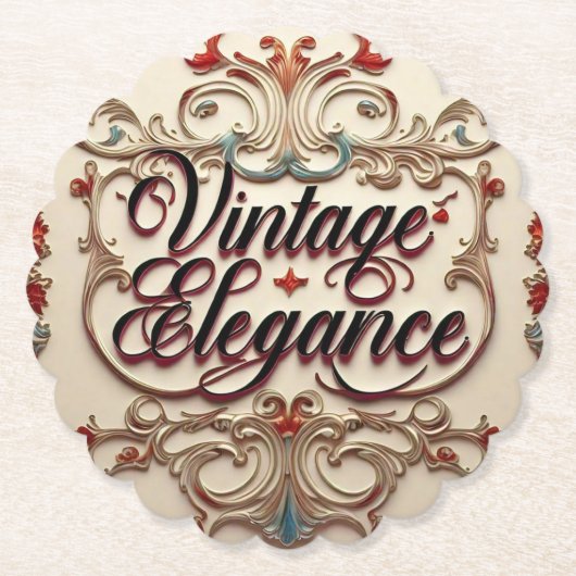 "Zeitlose Elegance verfeinert" Untersetzer (Vorderseite)