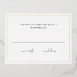 Zeitlose Elegant Wedding Foil RSVP Card Folie Einladungspostkarte