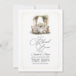 Zeitlose Elegante Altes Geld Probe Abendessen Einladung