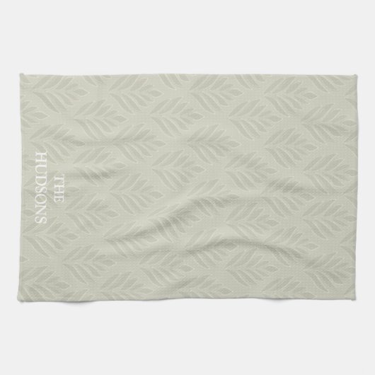 Zeitlose elegante botanische Gewohnheit des Oliven Geschirrtuch (Horizontal)