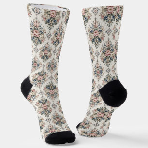 Zeitlose elegante botanische Medaillons Socken