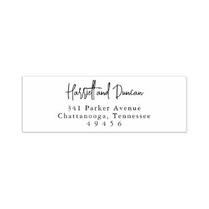 Zeitlose elegante Hochzeit-Rücksendeadresse Permastempel