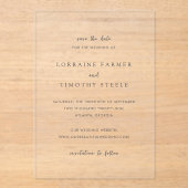 Zeitlose Elegante Hochzeit Save the Date Acryleinladungen (Vorderseite)